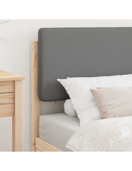 Letto con Testiera Rivestita Grigio chiaro 75 x 190 cm