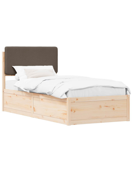 Letto con Testiera Rivestita Talpa 75 x 190 cm Pino massello