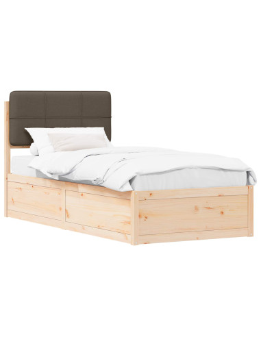 Letto con Testiera Rivestita Talpa 90 x 200 cm Pino massello