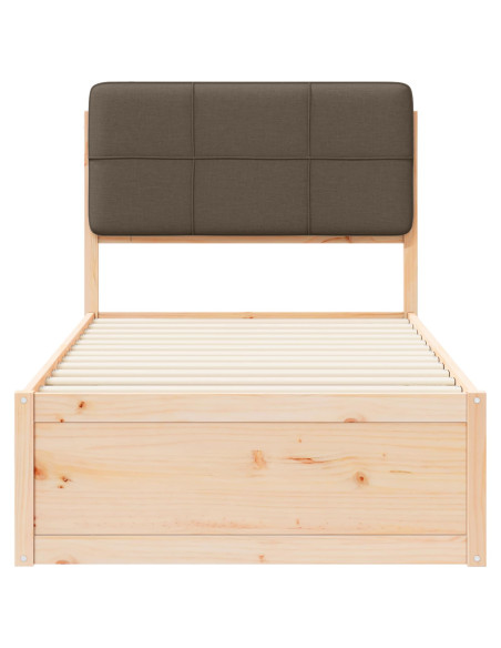 Letto con Testiera Rivestita Talpa 80 x 200 cm Pino massello