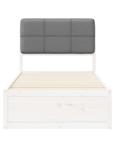 Letto con Testiera Rivestita Grigio chiaro 80 x 200 cm