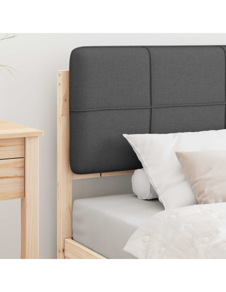 Letto con Testiera Rivestita Grigio scuro 75 x 190 cm