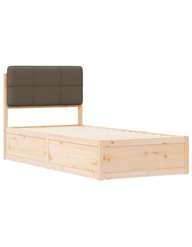 Letto con Testiera Rivestita Talpa 75 x 190 cm Pino massello