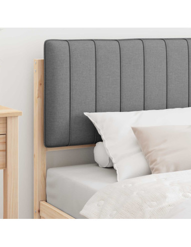 Letto con Testiera Rivestita Grigio chiaro 100 x 200 cm