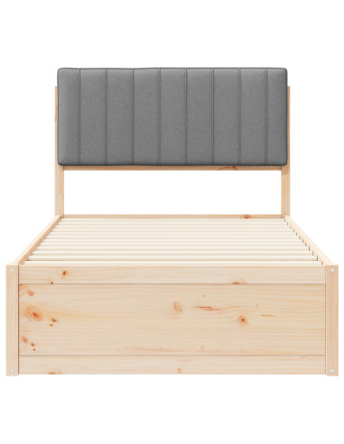 Letto con Testiera Rivestita Grigio chiaro 100 x 200 cm