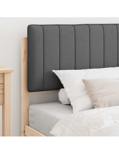 Letto con Testiera Rivestita Grigio scuro 100 x 200 cm