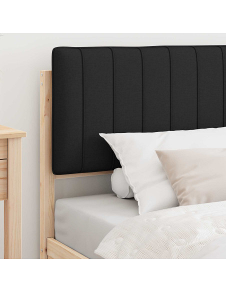 Letto con Testiera Rivestita Nero 100 x 200 cm Pino massello