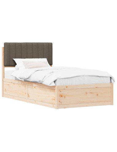 Letto con Testiera Rivestita Talpa 100 x 200 cm Pino massello
