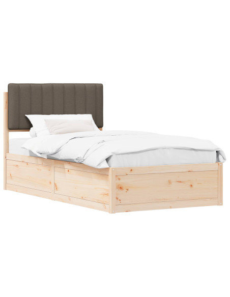 Letto con Testiera Rivestita Talpa 100 x 200 cm Pino massello