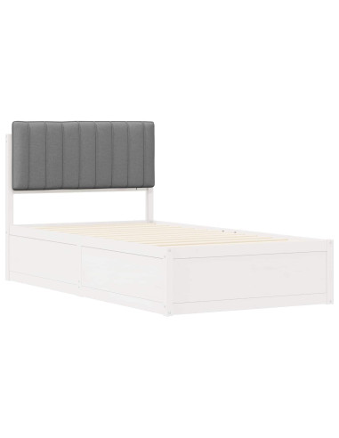 Letto con Testiera Rivestita Grigio chiaro 100 x 200 cm
