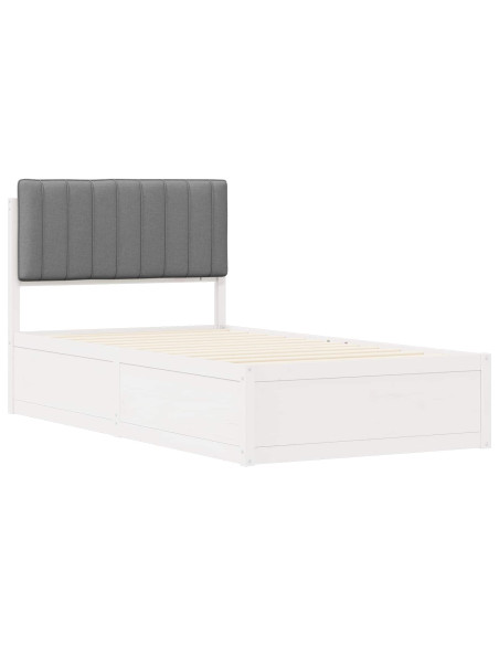 Letto con Testiera Rivestita Grigio chiaro 100 x 200 cm
