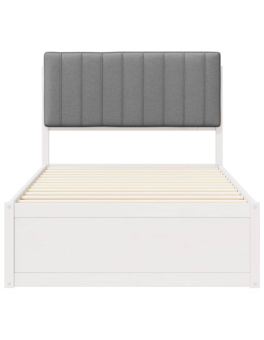 Letto con Testiera Rivestita Grigio chiaro 100 x 200 cm
