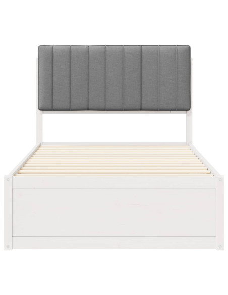 Letto con Testiera Rivestita Grigio chiaro 100 x 200 cm