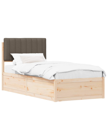 Letto con Testiera Rivestita Talpa 90 x 200 cm Pino massello