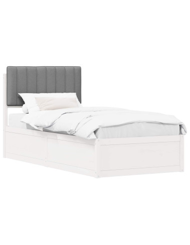 Letto con Testiera Rivestita Grigio chiaro 90 x 200 cm