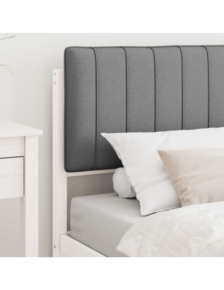 Letto con Testiera Rivestita Grigio chiaro 90 x 200 cm