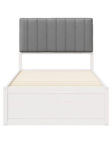 Letto con Testiera Rivestita Grigio chiaro 90 x 200 cm