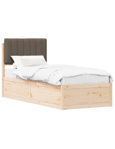 Letto con Testiera Rivestita Talpa 80 x 200 cm Pino massello 2