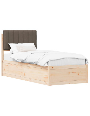 Letto con Testiera Rivestita Talpa 80 x 200 cm Pino massello