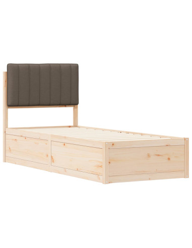 Letto con Testiera Rivestita Talpa 80 x 200 cm Pino massello