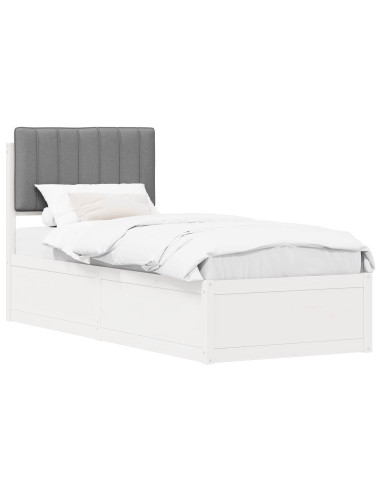 Letto con Testiera Rivestita Grigio chiaro 80 x 200 cm