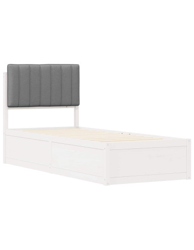 Letto con Testiera Rivestita Grigio chiaro 80 x 200 cm
