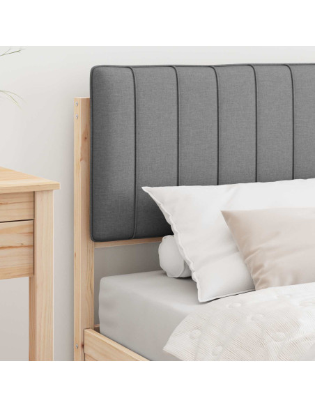Letto con Testiera Rivestita Grigio chiaro 90 x 190 cm