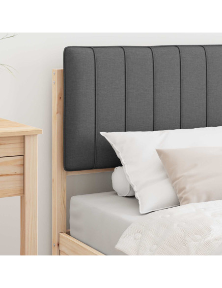 Letto con Testiera Rivestita Grigio scuro 90 x 190 cm