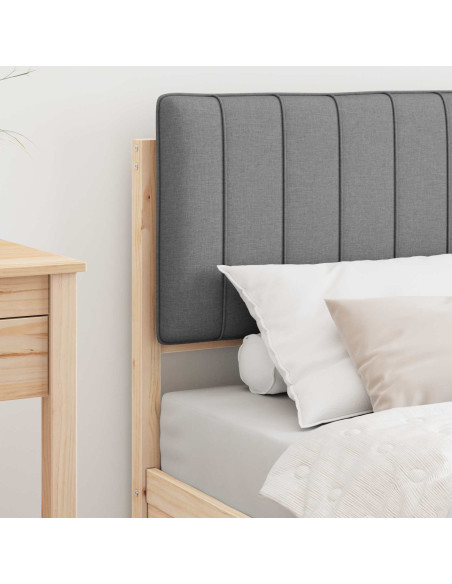 Letto con Testiera Rivestita Grigio chiaro 75 x 190 cm