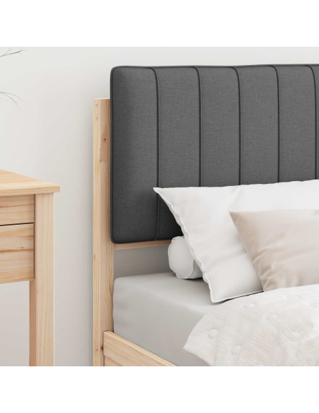 Letto con Testiera Rivestita Grigio scuro 75 x 190 cm