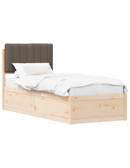 Letto con Testiera Rivestita Talpa 75 x 190 cm Pino massello