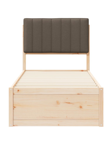 Letto con Testiera Rivestita Talpa 75 x 190 cm Pino massello