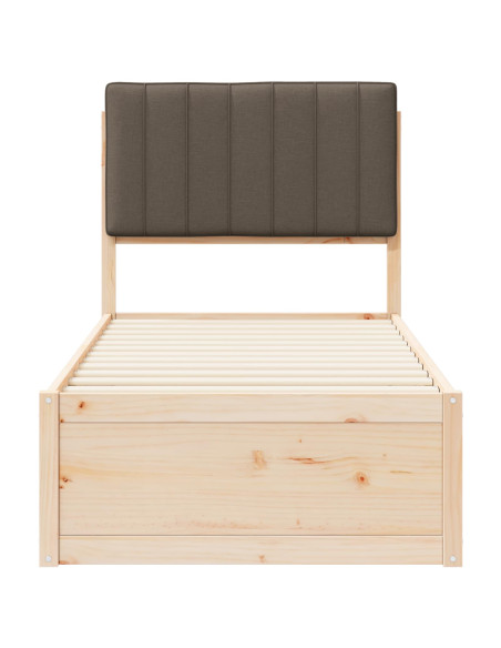 Letto con Testiera Rivestita Talpa 75 x 190 cm Pino massello