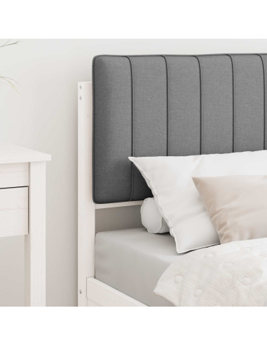 Letto con Testiera Rivestita Grigio chiaro 75 x 190 cm