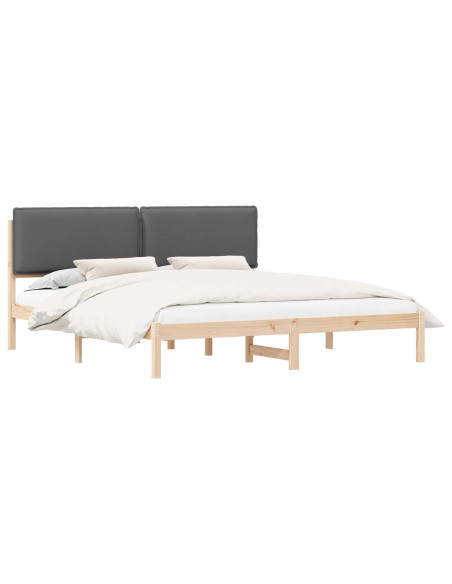 Letto con Testiera Rivestita Grigio scuro 180 x 200 cm