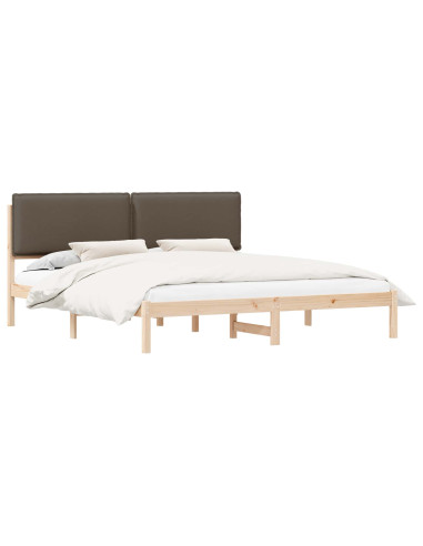 Letto con Testiera Rivestita Talpa 180 x 200 cm Pino massello