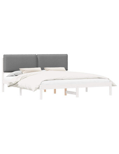 Letto con Testiera Rivestita Grigio chiaro 180 x 200 cm