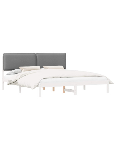 Letto con Testiera Rivestita Grigio chiaro 180 x 200 cm