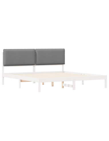 Letto con Testiera Rivestita Grigio chiaro 180 x 200 cm