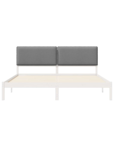 Letto con Testiera Rivestita Grigio chiaro 180 x 200 cm