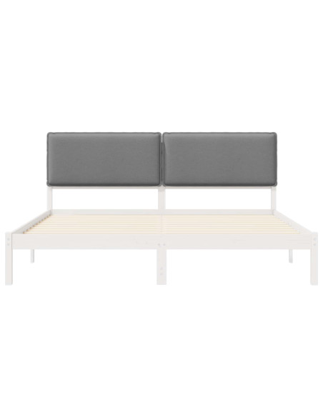 Letto con Testiera Rivestita Grigio chiaro 180 x 200 cm