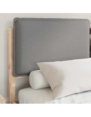 Letto con Testiera Rivestita Grigio chiaro 140 x 200 cm