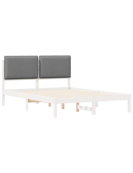 Letto con Testiera Rivestita Grigio chiaro 140 x 200 cm