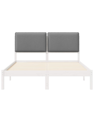 Letto con Testiera Rivestita Grigio chiaro 140 x 200 cm