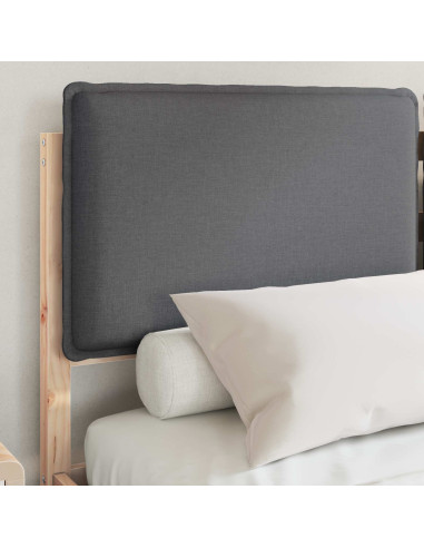 Letto con Testiera Rivestita Grigio scuro 120 x 200 cm