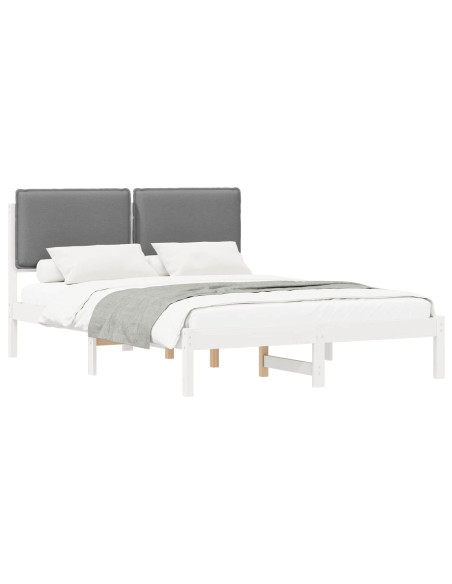 Letto con Testiera Rivestita Grigio chiaro 120 x 200 cm