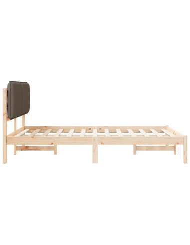 Letto con Testiera Rivestita Talpa 140 x 190 cm Pino massello
