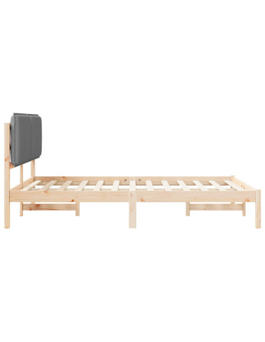 Letto con Testiera Rivestita Grigio chiaro 120 x 190 cm
