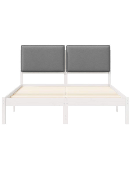 Letto con Testiera Rivestita Grigio chiaro 120 x 190 cm