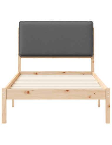 Letto con Testiera Rivestita Grigio scuro 100 x 200 cm
